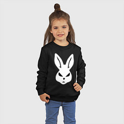 Свитшот хлопковый детский Evil bunny head, цвет: черный — фото 2