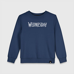 Свитшот хлопковый детский Wednesday Logo, цвет: тёмно-синий