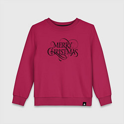 Свитшот хлопковый детский Merry Christmas happy, цвет: маджента