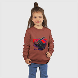 Свитшот хлопковый детский Принт по аниме Берсерк, цвет: кирпичный — фото 2