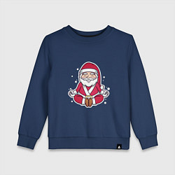 Свитшот хлопковый детский Санта релакс, цвет: тёмно-синий
