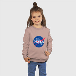 Свитшот хлопковый детский Nasa - pizza, цвет: пыльно-розовый — фото 2