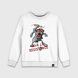 Свитшот хлопковый детский La resistance, цвет: белый