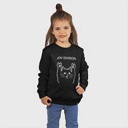 Свитшот хлопковый детский Joy Division рок кот, цвет: черный — фото 2