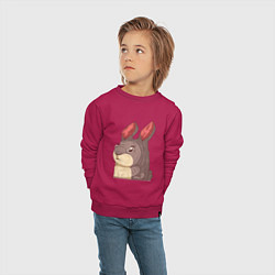 Свитшот хлопковый детский Забавный кролик, цвет: маджента — фото 2
