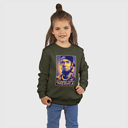 Свитшот хлопковый детский Lincoln rapper, цвет: хаки — фото 2