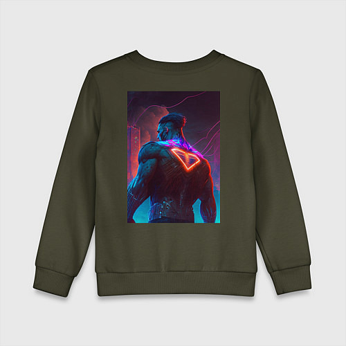 Детский свитшот Ночной герой / Хаки – фото 2