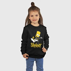 Свитшот хлопковый детский Slipknot Барт Симпсон рокер, цвет: черный — фото 2