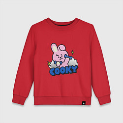 Свитшот хлопковый детский Cooky BT21 Jungkook, цвет: красный