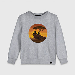 Свитшот хлопковый детский Сурикаты на закате, цвет: меланж