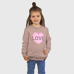 Свитшот хлопковый детский Сердце для влюбленных, цвет: пыльно-розовый — фото 2