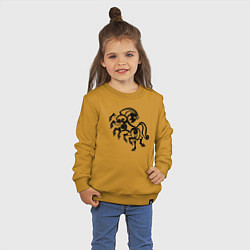 Свитшот хлопковый детский Слейпнир конь бога Одина, цвет: горчичный — фото 2