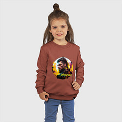 Свитшот хлопковый детский Cyberpunk, Luxury agario style, цвет: кирпичный — фото 2