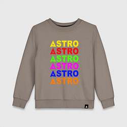 Свитшот хлопковый детский Astro color logo, цвет: утренний латте