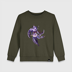 Свитшот хлопковый детский Сёгун Райдэн из Genshin Impact, цвет: хаки
