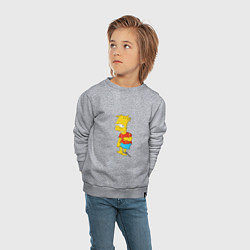 Свитшот хлопковый детский Хьюго Симпсон, цвет: меланж — фото 2