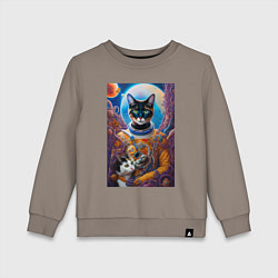 Детский свитшот Милая кошечка космонавт - нейросеть