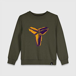 Свитшот хлопковый детский Kobe logo, цвет: хаки