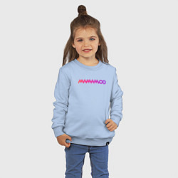 Свитшот хлопковый детский Mamamoo gradient logo, цвет: мягкое небо — фото 2
