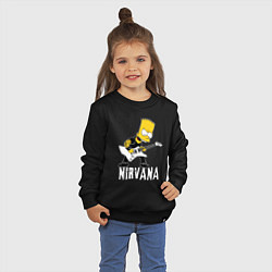 Свитшот хлопковый детский Нирвана Барт Симпсон рокер, цвет: черный — фото 2