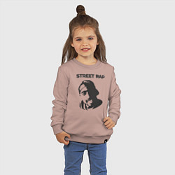 Свитшот хлопковый детский Street style, цвет: пыльно-розовый — фото 2