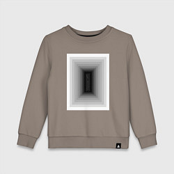 Свитшот хлопковый детский Бездна с надписью soul, цвет: утренний латте