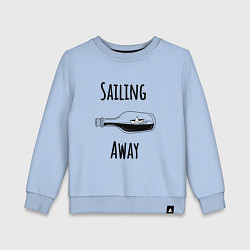 Свитшот хлопковый детский Sailing away, цвет: мягкое небо