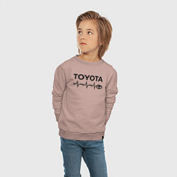 Свитшот хлопковый детский Любимая Тойота, цвет: пыльно-розовый — фото 2