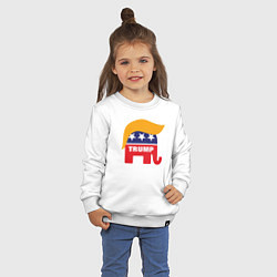 Свитшот хлопковый детский Trump elephant, цвет: белый — фото 2