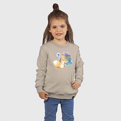 Свитшот хлопковый детский Милая лисичка устала, цвет: миндальный — фото 2