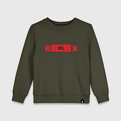 Свитшот хлопковый детский Roblox деталь, цвет: хаки