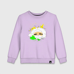 Свитшот хлопковый детский Ленивец: Take it slow, цвет: лаванда