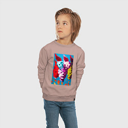 Свитшот хлопковый детский Энди Уорхол - поп-арт, цвет: пыльно-розовый — фото 2