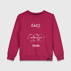 Свитшот хлопковый детский JIMIN FACE Set Me Free, цвет: маджента