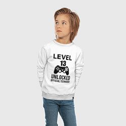 Свитшот хлопковый детский Level 13 unlocked, цвет: белый — фото 2
