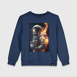 Свитшот хлопковый детский Астронавт покоряющий просторы вселенной, цвет: тёмно-синий