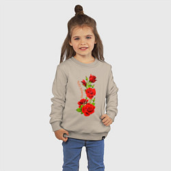 Свитшот хлопковый детский Прекрасная Эльвира - букет из роз, цвет: миндальный — фото 2