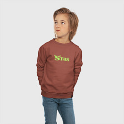 Свитшот хлопковый детский Стас в стиле Шрека, цвет: кирпичный — фото 2