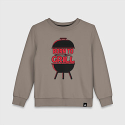 Свитшот хлопковый детский Born to grill, цвет: утренний латте