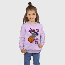 Свитшот хлопковый детский LA Lakers Kobe, цвет: лаванда — фото 2
