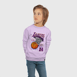 Свитшот хлопковый детский LA Lakers Kobe, цвет: лаванда — фото 2
