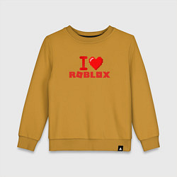 Свитшот хлопковый детский I love Roblox, цвет: горчичный