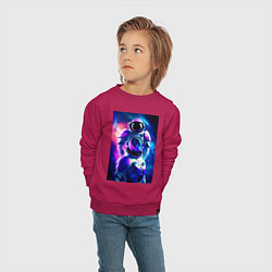 Свитшот хлопковый детский Космический герой, цвет: маджента — фото 2