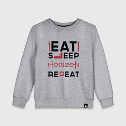 Детский свитшот Надпись: eat sleep Horizon repeat