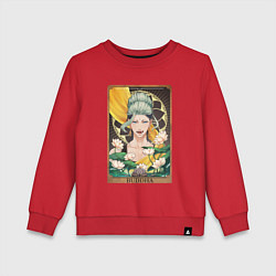 Свитшот хлопковый детский The Buddha Tarot Card, цвет: красный