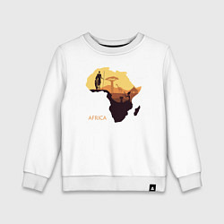 Свитшот хлопковый детский Africa, цвет: белый