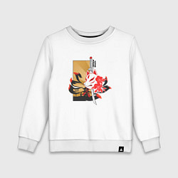 Свитшот хлопковый детский Nine tailed fox, misaki kitsune, цвет: белый