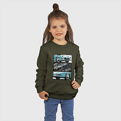 Свитшот хлопковый детский Mercedes-Benz 300SL Roadster V1, цвет: хаки — фото 2