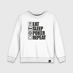 Детский свитшот Eat, sleep, poker, repeat