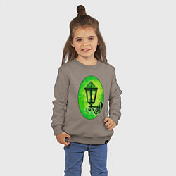 Свитшот хлопковый детский Зелёный уличный фонарь в рамке, цвет: утренний латте — фото 2